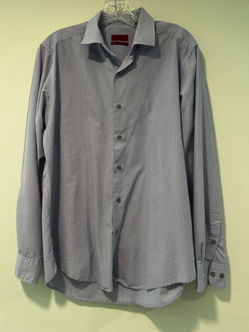 Alfani Fitted Performance Button Down Dress Shirt Purple 15.5 34-35 Medium